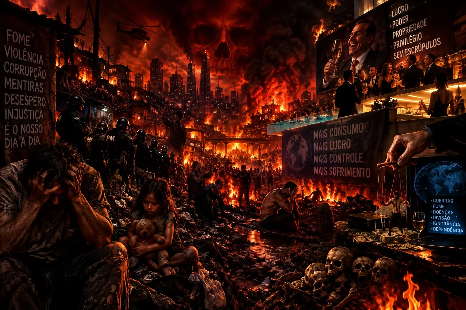 imagens caóticas sociedade